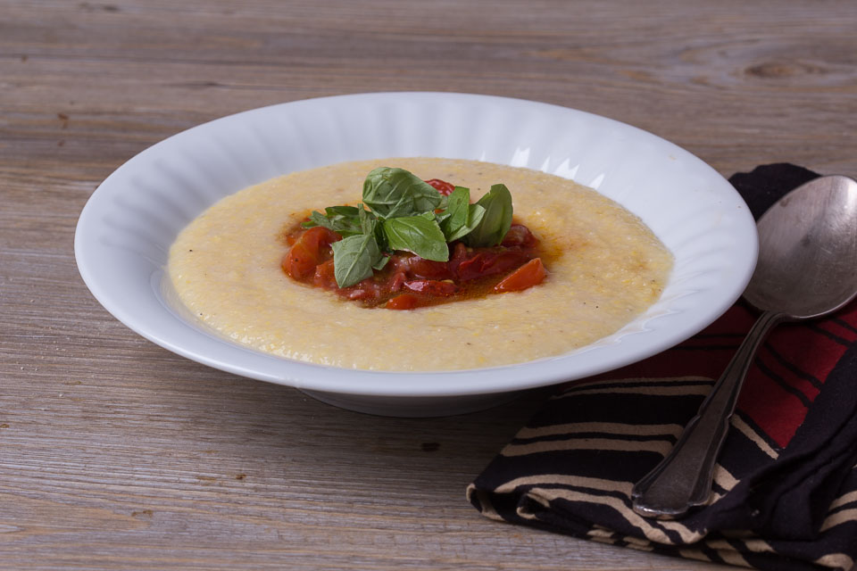 Polenta mit gerösteten Ofentomaten via lunchforone