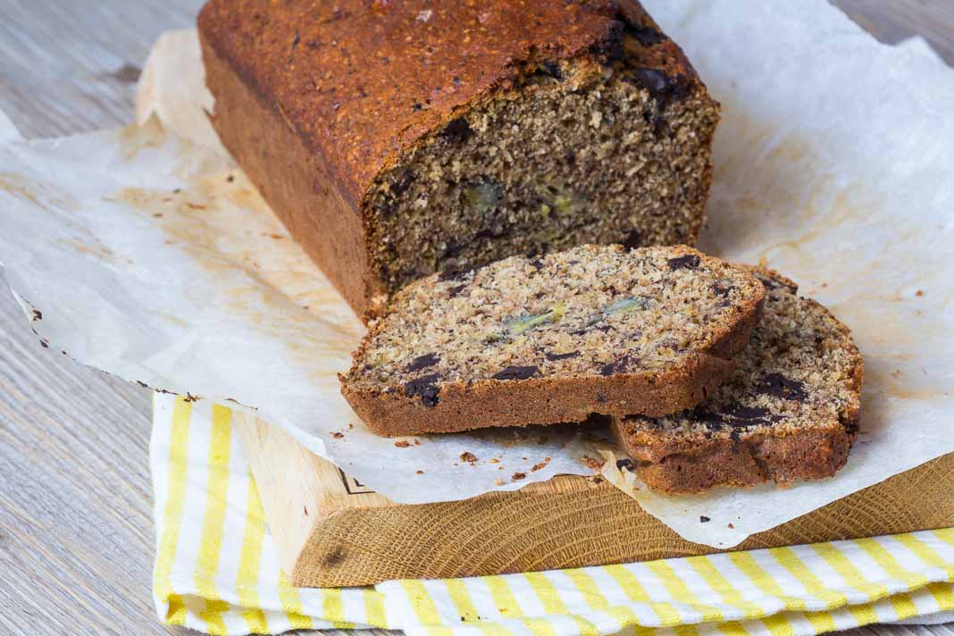 Kokos Schokoladen Bananenbrot via lunchforone