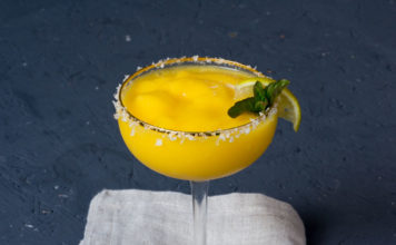 Frozen Mango Margarita via lunchforone