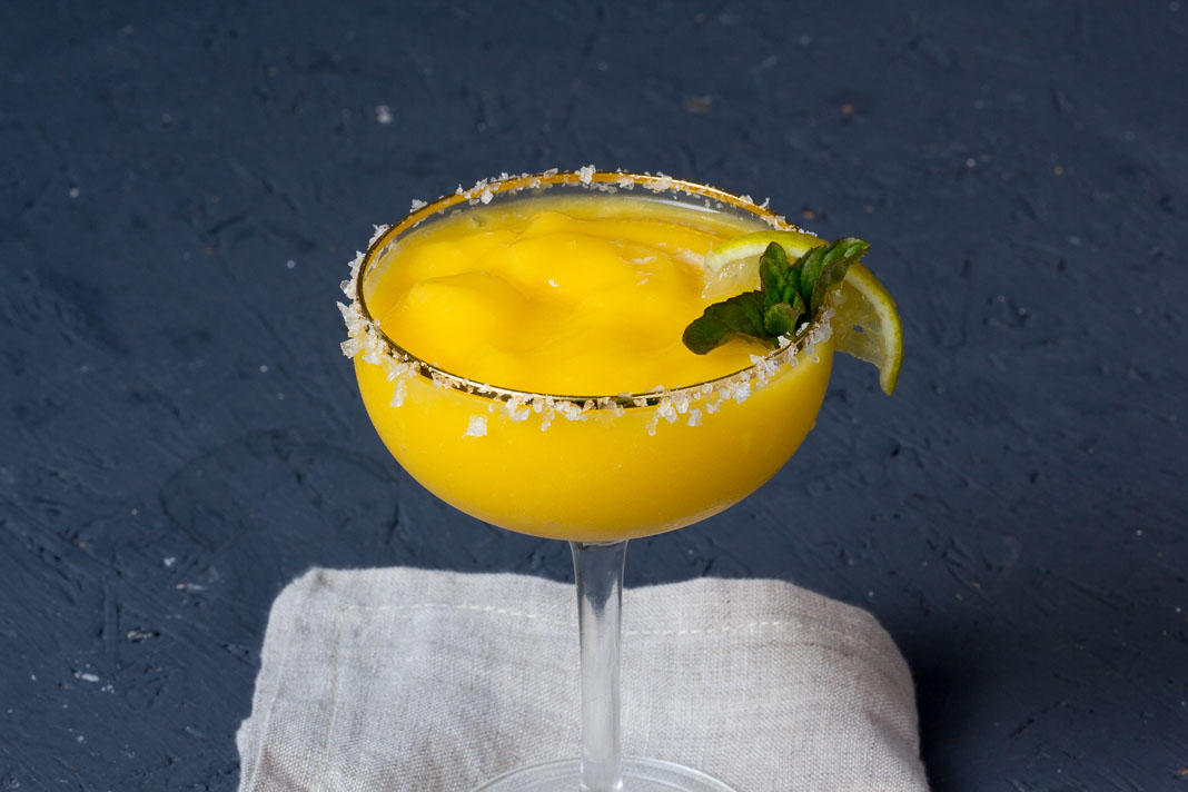Frozen Mango Margarita via lunchforone