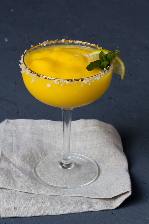 Frozen Mango Margarita via lunchforone