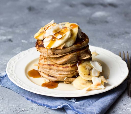 Bananen Pfannkuchen via lunchforone